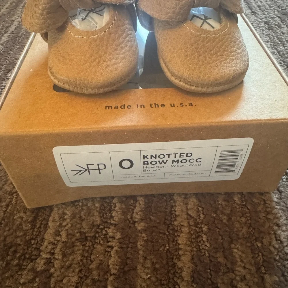 Freshly Picked Tan Knot Baby Moccasins
